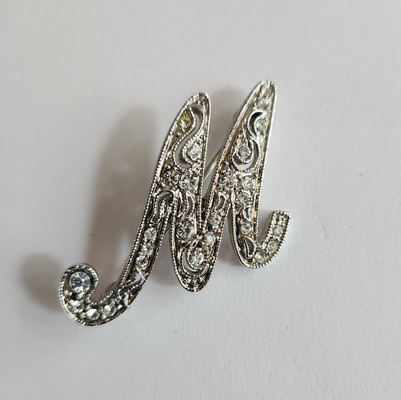 Initial M Brooch Pin By MONET with Fragrance Sachet in Original Box - Picture 7 of 11